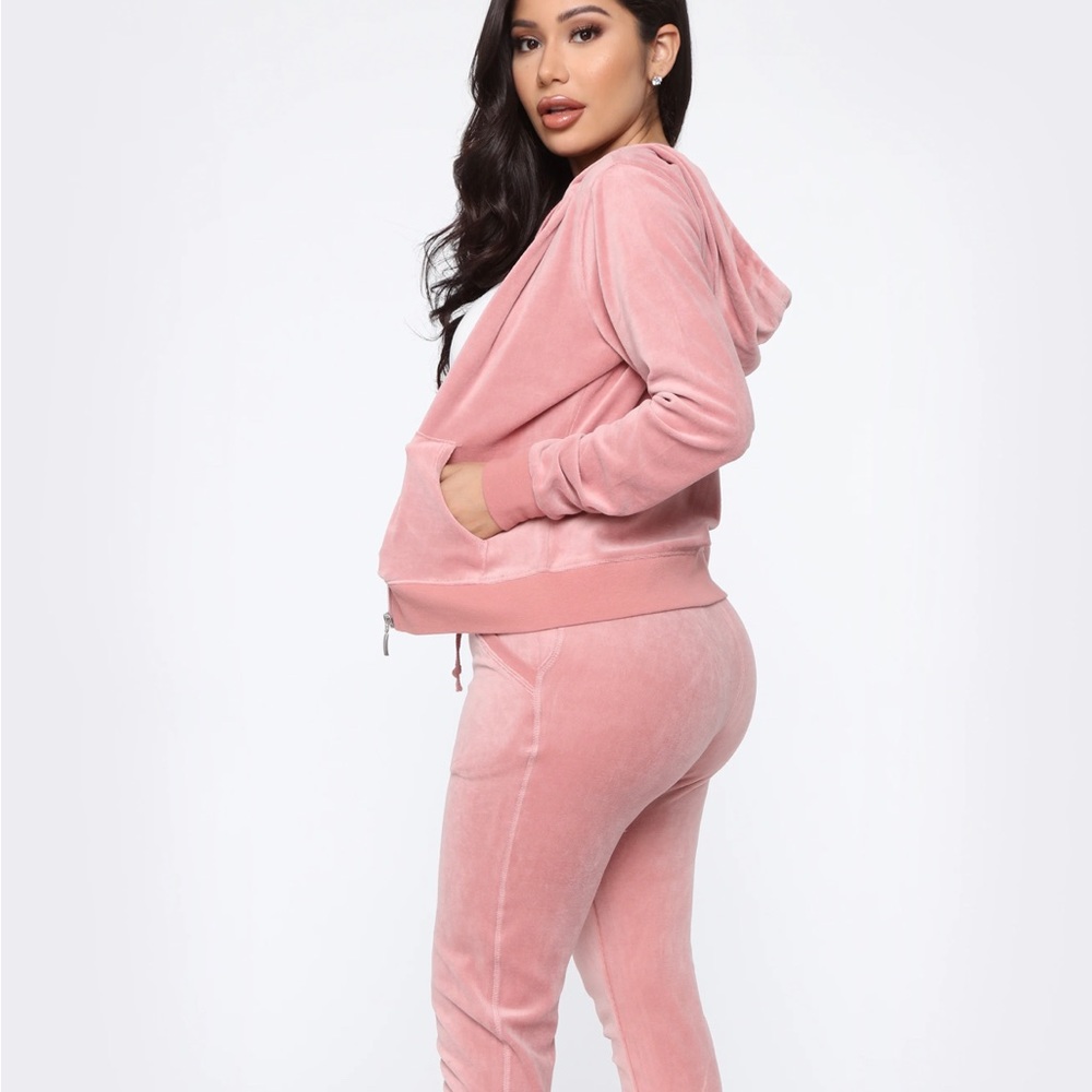 Mauve Pink Velour Tracksuit Size XS